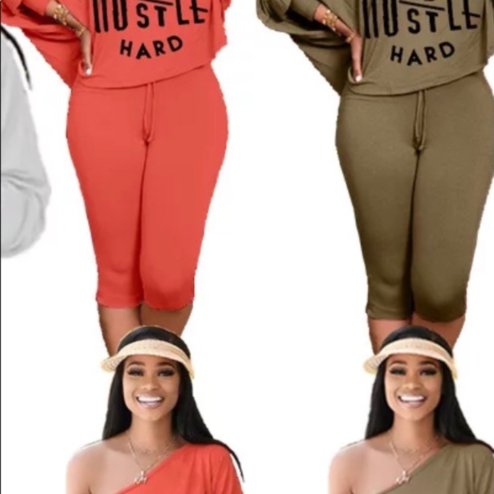 Hustle hard Capri set